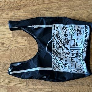 Vintage H&M divided black & white graffiti tote bag